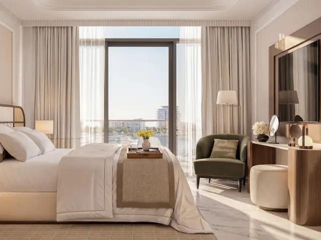 Bedroom with floor-to-ceiling windows